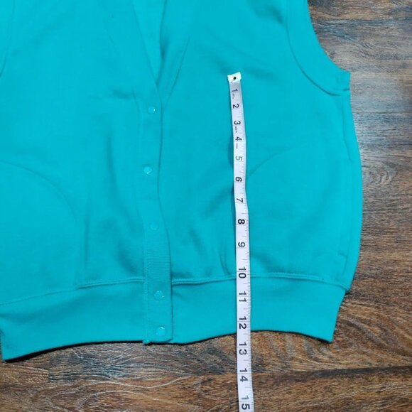 Palmettos 80's Button-Front Relaxed Cozy Vest Jacket Blue Women's Size Medium - Picture 9 of 9